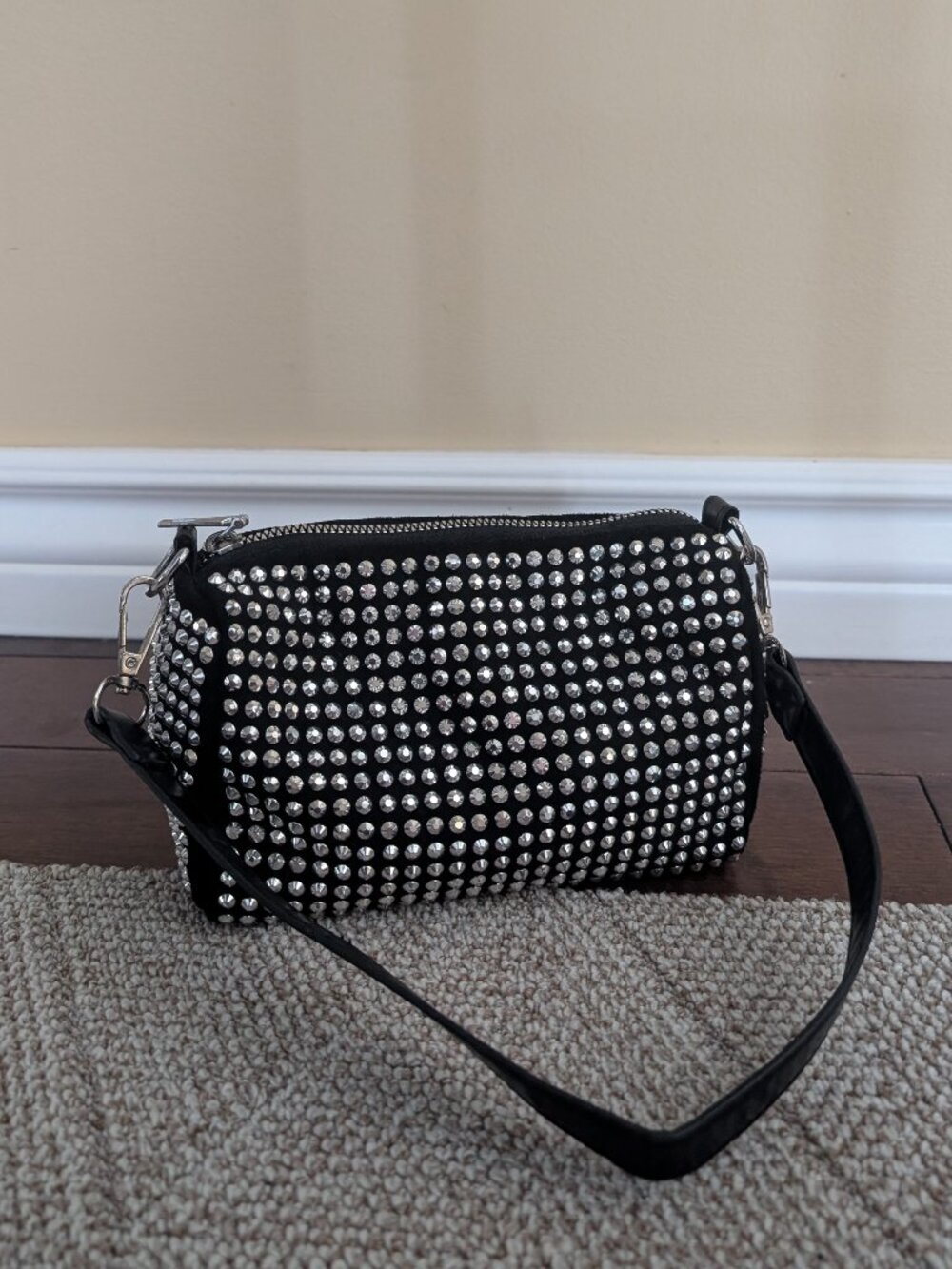 Y2K SILVER BLINGED OUT MINI SHOULDER BAG